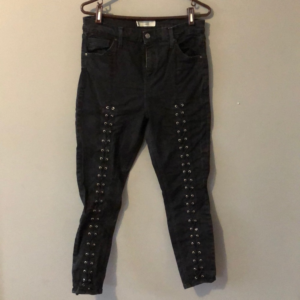 Black jeans with tie-up front